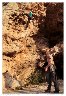 Climbing in crucifix cave, near Naxxar
